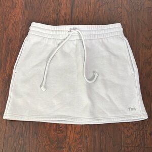 TNA Light Blue Terry Drawcord Mini Skirt
